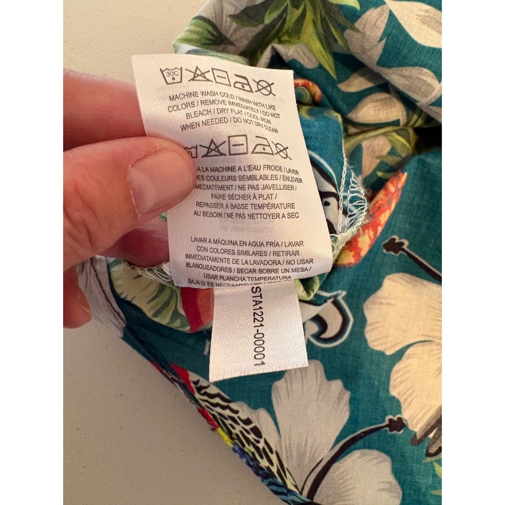 NFL Team Apparel Philadelphia Eagles Tropical Hawaiian Shirt Mens XL Toucan Teal - Picture 6 of 8
